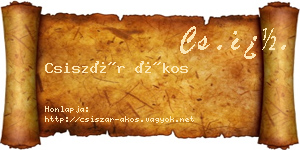 Csiszár Ákos névjegykártya